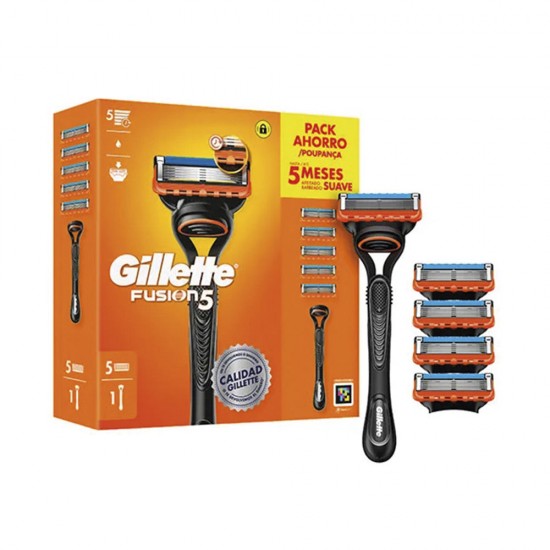 GILLETTE FUSION 5 razor + 5 refills 5 recambios