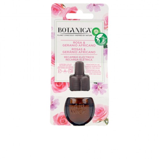 BOTANICA ambientador eléctrico recambio #rosa & geranio 19 ml 19 ml