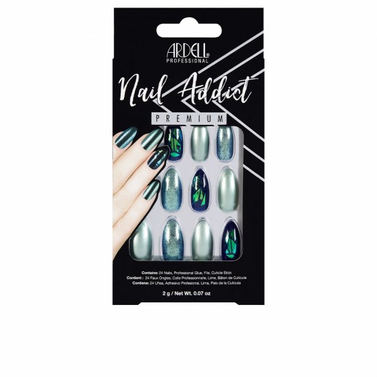 NAIL ADDICT green glitter chrome 1 u 1 u