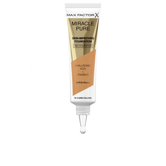 MIRACLE PURE skin-improving foundation 24h hydration SPF30 #76-warm golden 30 ml 30 ml
