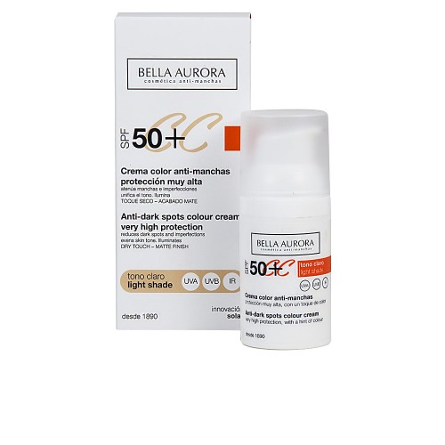 CC CREAM anti-manchas SPF50+ #tono claro  30 ml