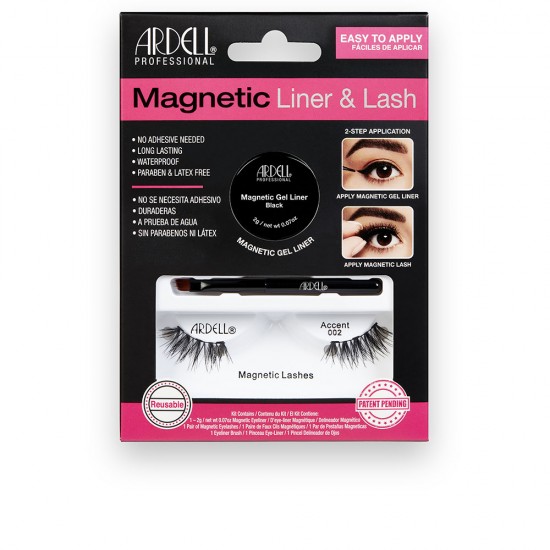 MAGNETIC LINER & LASH ACCENT pestañas #002 + gel liner 3 u 3 u