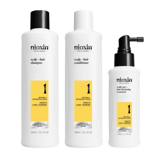 SYSTEM 1 – Kit - Treatment for Natural Hair with Mild Thinning 3 units 3 u